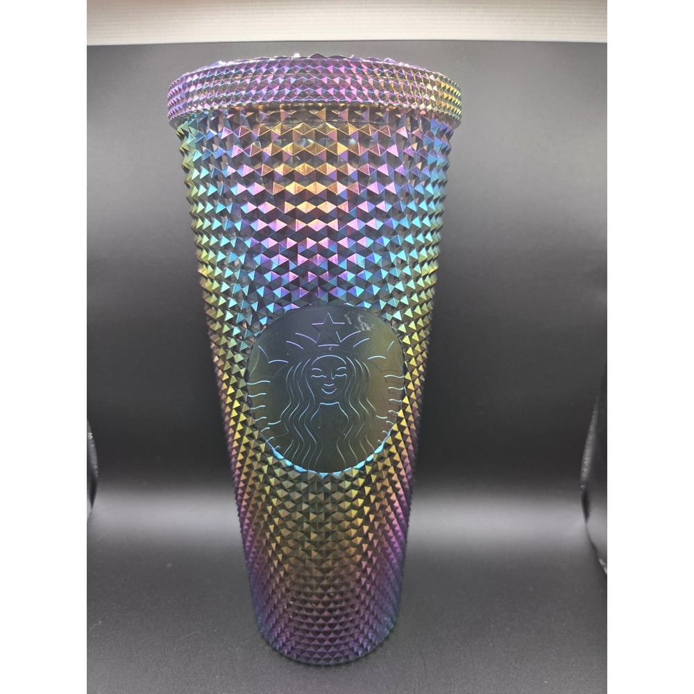 Starbucks Iridescent Studded Tumbler 24oz Cold Beverage Cup Rainbow - no straw